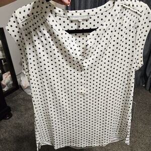 Daniel Rainn Black and White Polka Dot Blouse